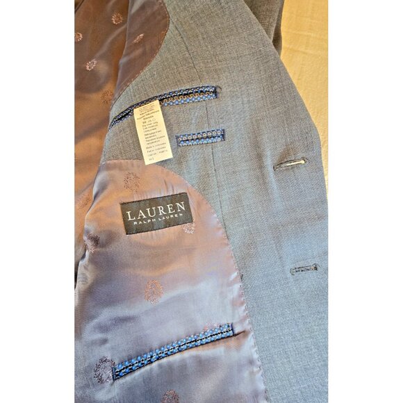 NWOT Lauren Ralph Lauren Black Label Blazer 44S Gray Wool Stretch Men's Jacket - Picture 6 of 16